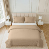 Lane Linen Taupe Organic Washed Cotton Quilt Cover Set