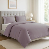 Lane Linen Lilac Washed Organic Cotton Quilt Cover Set