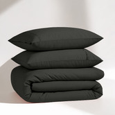 Lane Linen Black Washed Organic Cotton Quilt Cover Set