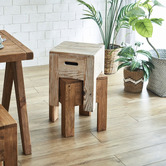 Elmbank Furniture Caelan Recycled Pine Wood Stool