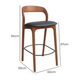 Elmbank Furniture 67cm Montrose Faux Leather Bar Stool