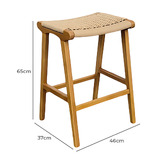 Elmbank Furniture 65cm Emory Ash Wood Saddle Stool
