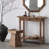 Elmbank Furniture Finley Recycled Pine Wood Accent Stool