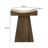 Elmbank Furniture Finley Recycled Pine Wood Accent Stool