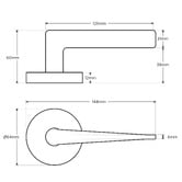 Gainsborough Hardware Avant Sierra 64mm Passage Lever Set with Latch