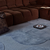 Marimekko Dusty Blue Iso Unikko Hand-Tufted Pure New Wool  Rug