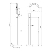 MIXX Tapware &amp; Accessories Matcha Floor Mounted Bath Mixer