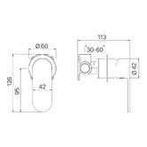 MIXX Tapware &amp; Accessories Saffron 126mm Shower/Bath Wall Mixer