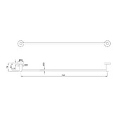 MIXX Tapware &amp; Accessories Chia 750mm Single Towel Rail