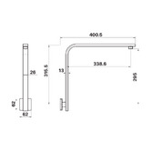 MIXX Tapware &amp; Accessories Chai 400mm High Rise Shower Arm