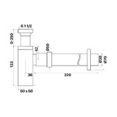 MIXX Tapware &amp; Accessories Brass Square Bottle Trap