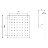 MIXX Tapware &amp; Accessories Chai 200mm Matte Black Square Shower Head