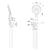 MIXX Tapware &amp; Accessories Matcha 3 Function Hand-held Shower