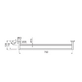MIXX Tapware &amp; Accessories Mint 750mm Double Towel Rail