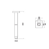 MIXX Tapware &amp; Accessories Chai 450mm Chrome Shower Arm