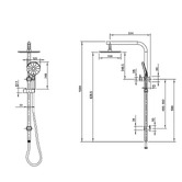 MIXX Tapware &amp; Accessories Matcha Chrome Deluxe Twin Shower