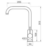 MIXX Tapware &amp; Accessories Anise Square Gooseneck Kitchen Sink Mixer