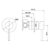 MIXX Tapware &amp; Accessories Anise 80mm Shower Wall Mixer Trim Kit Only