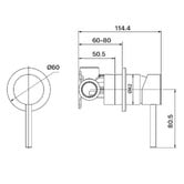 MIXX Tapware &amp; Accessories Anise 60mm Shower Wall Mixer Trim Kit Only