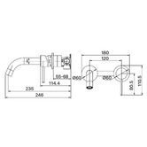 MIXX Tapware &amp; Accessories Anise 165mm Basin Wall Mixer Trim Kit Only