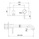 MIXX Tapware &amp; Accessories Anise 275mm Bath Wall Mixer Trim Kit Only