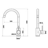 MIXX Tapware &amp; Accessories Anise Gooseneck Kitchen Sink Mixer