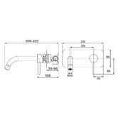 MIXX Tapware &amp; Accessories Anise 140mm Basin Wall Mixer Set
