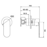 MIXX Tapware &amp; Accessories Saffron 60mm Shower Wall Mixer Trim Kit Only