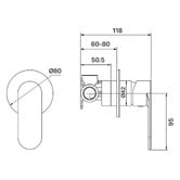 MIXX Tapware &amp; Accessories Saffron 80mm Shower Wall Mixer Trim Kit Only
