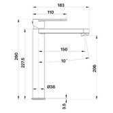 MIXX Tapware &amp; Accessories Saffron Tall Basin Mixer