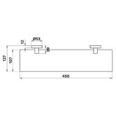 MIXX Tapware &amp; Accessories Chia 450mm Glass Shower Shelf