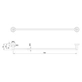 MIXX Tapware &amp; Accessories Chia Single Towel Rail