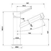 MIXX Tapware &amp; Accessories Anise Eco Upswept Basin Mixer