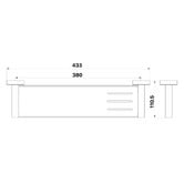 MIXX Tapware &amp; Accessories Chia 433mm Zinc &amp; Stainless Steel Shower Shelf