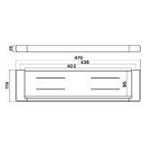 MIXX Tapware &amp; Accessories Sandalwood 470mm Zinc &amp; Stainless Steel Shower Shelf