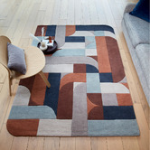 Asiatic Terracotta Klotski Hand-Tufted Wool Rug