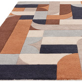 Asiatic Terracotta Klotski Hand-Tufted Wool Rug