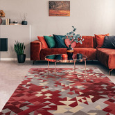 Asiatic Red Enigma Hand-Tufted Wool-Blend Rug