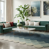Asiatic Teal Hive Hand-Tufted Wool Rug