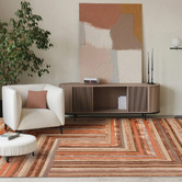 Asiatic Terracotta Network Hand-Tufted Wool-Blend Rug