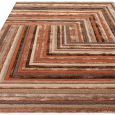 Asiatic Terracotta Network Hand-Tufted Wool-Blend Rug