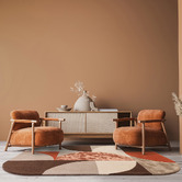 Asiatic Spice Oval Hand-Tufted Wool-Blend Rug