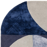 Asiatic Indigo Oval Hand-Tufted Wool-Blend Rug