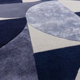 Asiatic Indigo Oval Hand-Tufted Wool-Blend Rug