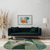 Asiatic Forest Oval Hand-Tufted Wool-Blend Rug