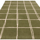 Asiatic Olive Albany Grid Hand-Tufted Wool Rug