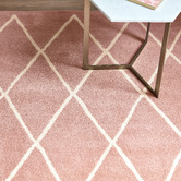Asiatic Pink Albany Diamond Hand-Tufted Wool Rug