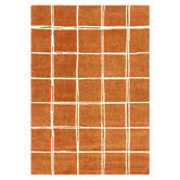 Asiatic Rust Albany Grid Hand-Tufted Wool Rug