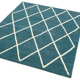 Asiatic Teal Albany Diamond Hand-Tufted Wool Rug