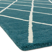 Asiatic Teal Albany Diamond Hand-Tufted Wool Rug